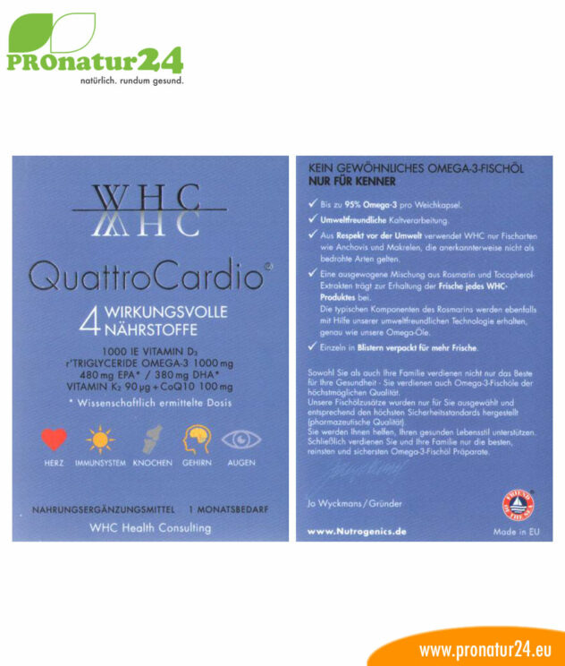 WHC Quattro Cardio (OMEGA-3 fatty acids, vitamin D3, K2 and Q10 ubiquinol)