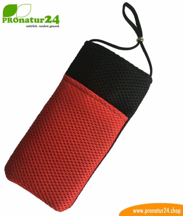 Cell phone cover and case eWall with radiation protection, 3-in-1 function, reversible, black-red