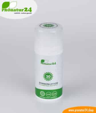 SPF 30 sun cream, BIO ingredients, mineral sun protection, UVA, UVB, waterproof, vegan. NO ALLERGENS, NO PERFUME, and much more.