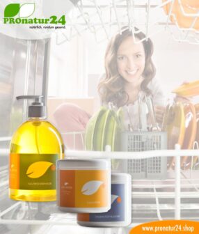 Washing-up liquid set by UNI SAPON for the dishwasher. Replacement for dishwasher tabs.