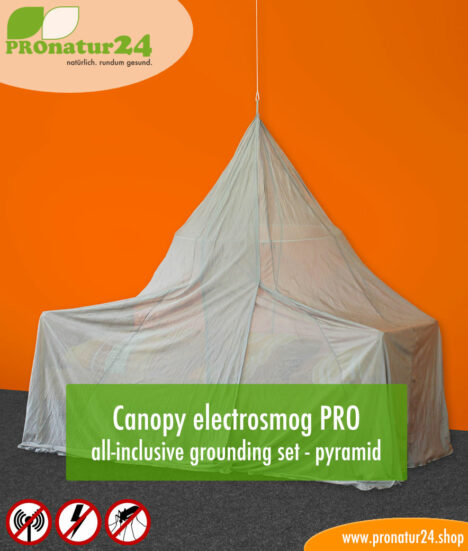 Canopy electrosmog PRO all-inclusive grounding set - pyramid for single bed