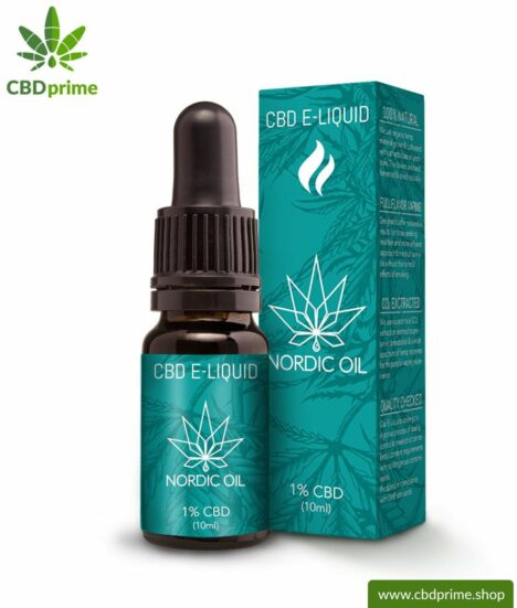 CBD E-LIQUID of cannabis plant with 1 % and 100 mg CBD, respectively. Without THC. For e-cigarettes and electric pipes. Suitable for nonsmokers!
