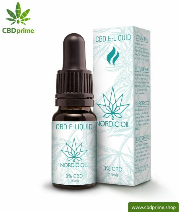 CBD E-LIQUID of cannabis plant with 3 % and 100 mg CBD, respectively. Without THC. For e-cigarettes and electric pipes. Suitable for nonsmokers!