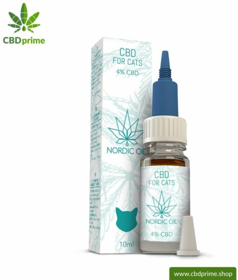 CBD HEMP OIL for CATS and KITTENS. Positive effect for cats with 4% CBD content. Without THC. Biologically produced by Nordic Oil.
