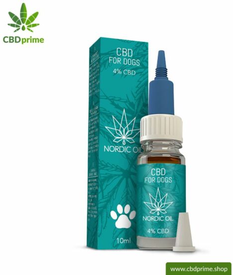 CBD HEMP OIL for DOGS and PUPPIES. Positive effect for dogs with 4% CBD proportion. Without THC. Biologically produced by Nordic Oil.