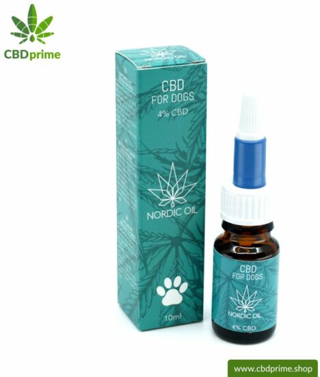 CBD HEMP OIL for DOGS and PUPPIES. Positive effect for dogs with 4% CBD proportion. Without THC. Biologically produced by Nordic Oil.