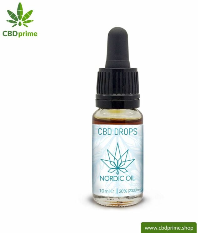 CBD OIL DROPS (formerly CBD hemp oil) from cannabis plant with 20% CBD content. Organic and vegan produced by Nordic Oil.