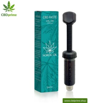 CBD PASTE cannabis plant with 30% CBD share. Without THC. Organic and vegan produced by Nordic Oil.