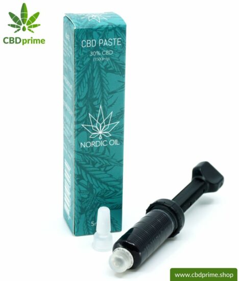 CBD PASTE cannabis plant with 30% CBD share. Without THC. Organic and vegan produced by Nordic Oil.