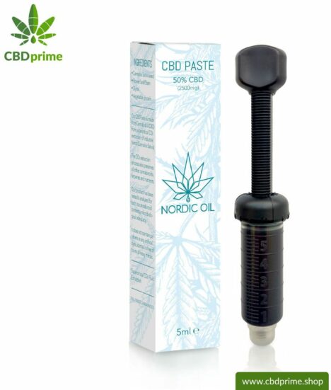 CBD PASTE cannabis plant with 50 % CBD share. Without THC. Organic and vegan produced by Nordic Oil.
