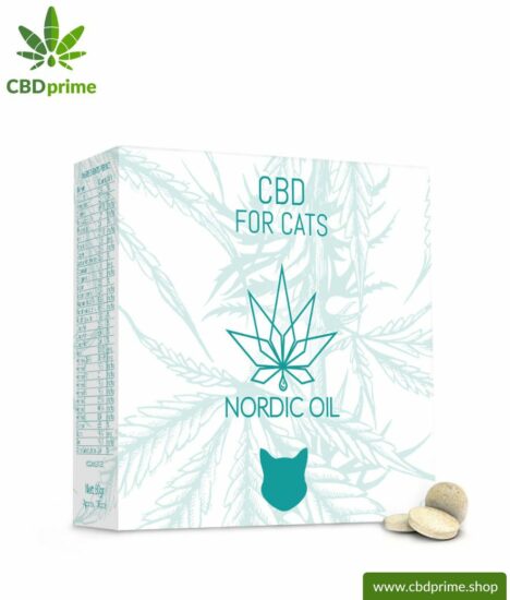 CBD TREATS for CATS and KITTENS. Feed supplement in the form of tablets for the cat. 130 mg of CBD in 100 lozenges. Without THC.