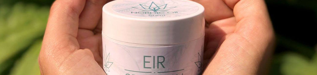 EIR CBD skin cream. Developed by Nordic Oil as an aid to or against psoriasis via u.a. Cannabidiol. Without THC.