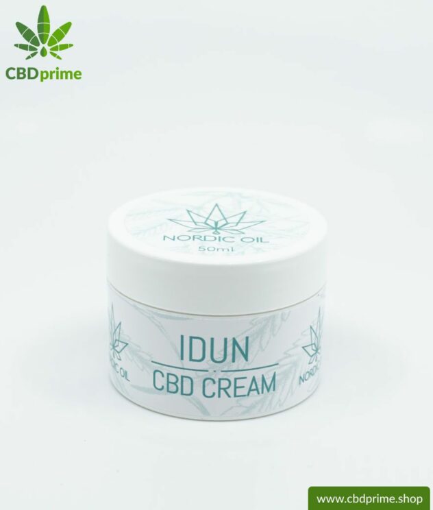 IDUN CBD moisturizer. Skin cream for optimal hydration with the power of cannabis plant. Without THC. Vegan.