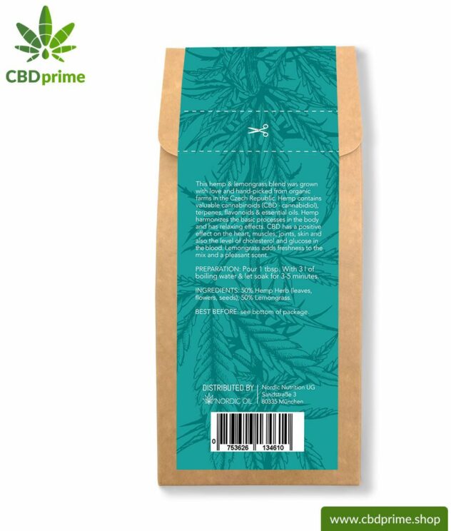 CBD hemp tea with lemongrass