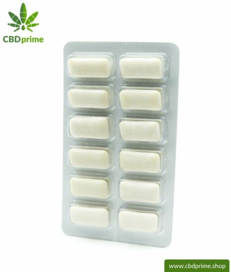 CBD chewing gum with 5 mg CBD per piece. Cannabidiol in a refreshing, tasty and sugar-free form with caries-inhibiting xylitol. Natural taste of mint and eucalyptus. Vegan. Feedimage.