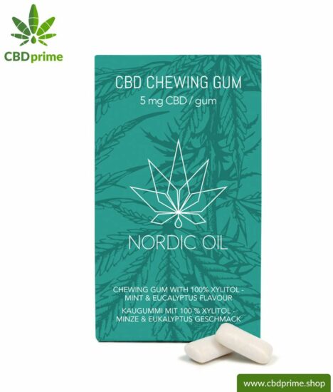 CBD chewing gum with 5 mg CBD per piece. Cannabidiol in a refreshing, tasty and sugar-free form with caries-inhibiting xylitol. Natural taste of mint and eucalyptus. Vegan.